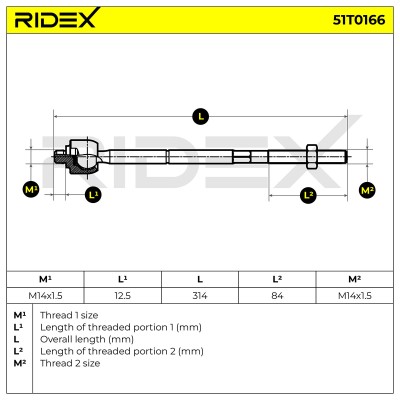 Lenkstange RIDEX 51T0166 51T0166 - foto 7