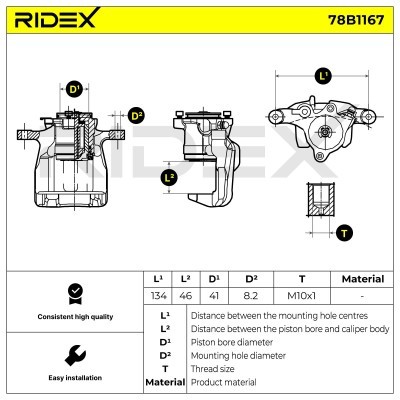Bremssattel RIDEX 78B1167 78B1167 - foto 5