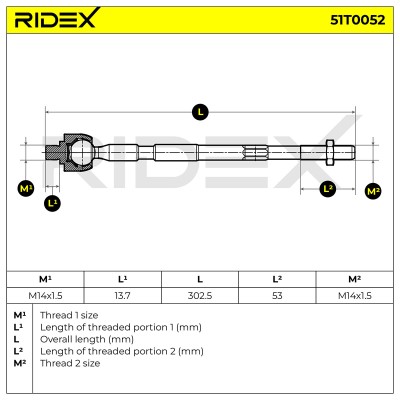 Lenkstange RIDEX 51T0052 51T0052 - foto 6