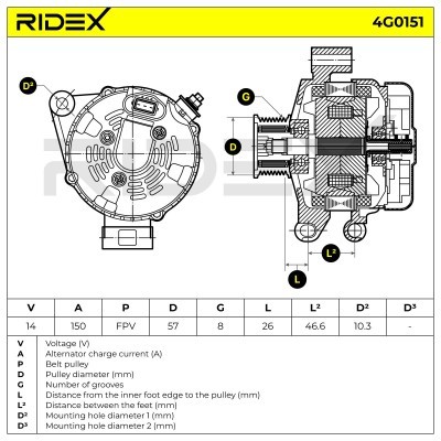 Generator RIDEX 4G0151 4G0151 - foto 6