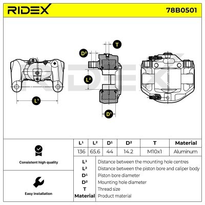 Bremssattel RIDEX 78B0501 78B0501 - foto 7