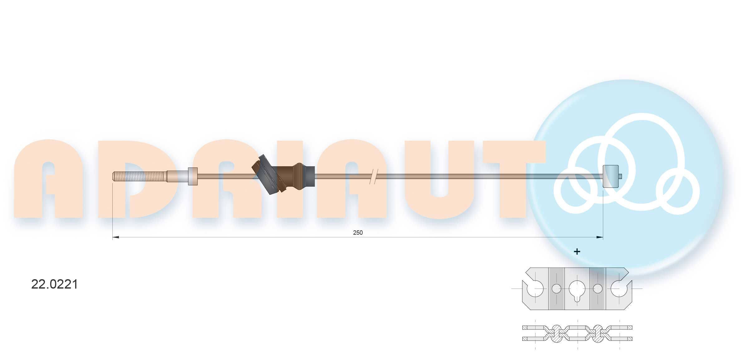 Seilzug, Feststellbremse ADRIAUTO 22.0221 22.0221 - foto 1