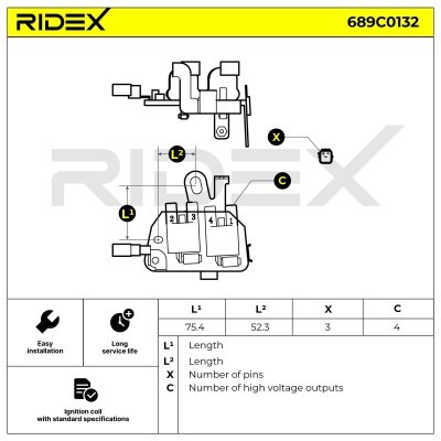 Zündspule RIDEX 689C0132 689C0132 - foto 4