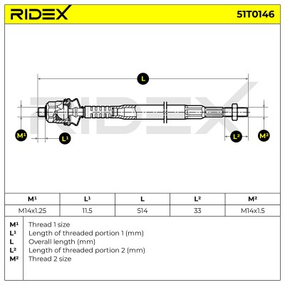 Lenkstange RIDEX 51T0146 51T0146 - foto 6