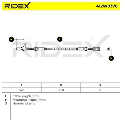 ABS Sensor RIDEX 412W0376 412W0376 - foto 5