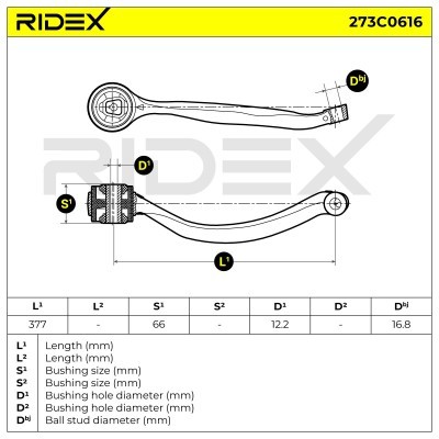 Querlenker RIDEX 273C0616 273C0616 - foto 6