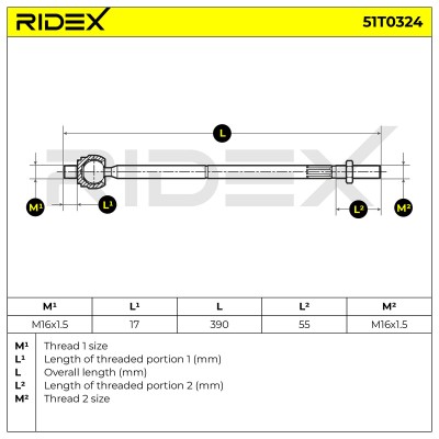 Lenkstange RIDEX 51T0324 51T0324 - foto 5