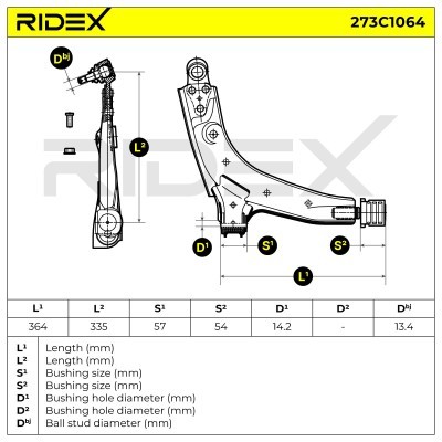 Querlenker RIDEX 273C1064 273C1064 - foto 7