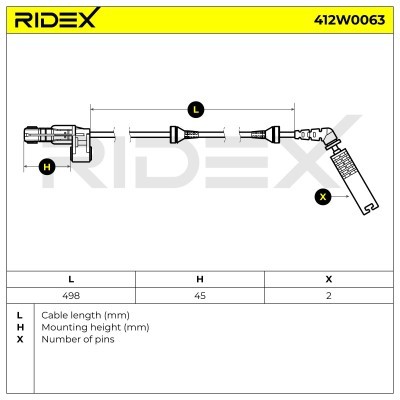 ABS Sensor RIDEX 412W0063 412W0063 - foto 3