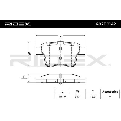 Bremsbeläge Satz RIDEX 402B0142 402B0142 - foto 3