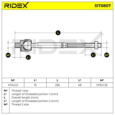 Lenkstange RIDEX 51T0807 51T0807 - foto 5