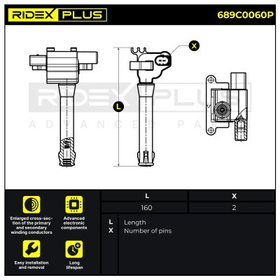 Zündspule RIDEX 689C0060P 689C0060P - foto 9