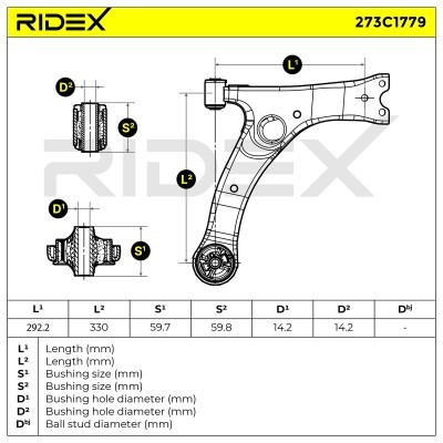 Querlenker RIDEX 273C1779 273C1779 - foto 8