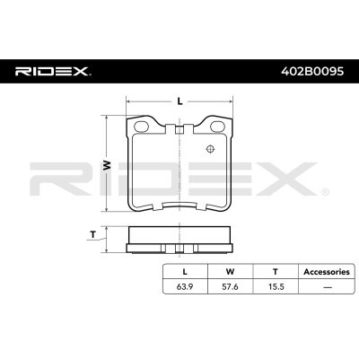 Bremsbeläge Satz RIDEX 402B0095 402B0095 - foto 3
