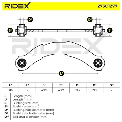 Querlenker RIDEX 273C1277 273C1277 - foto 5