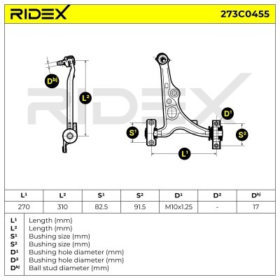 Querlenker RIDEX 273C0455 273C0455 - foto 4