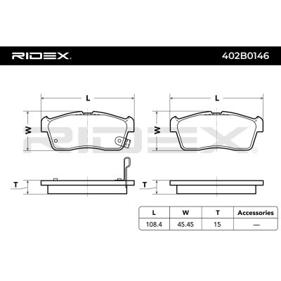Bremsbeläge Satz RIDEX 402B0146 402B0146 - foto 3