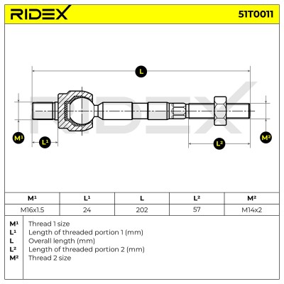 Lenkstange RIDEX 51T0011 51T0011 - foto 5