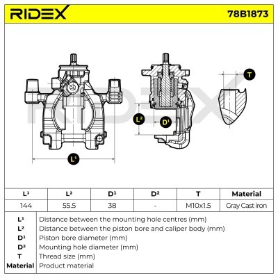 Bremssattel RIDEX 78B1873 78B1873 - foto 7