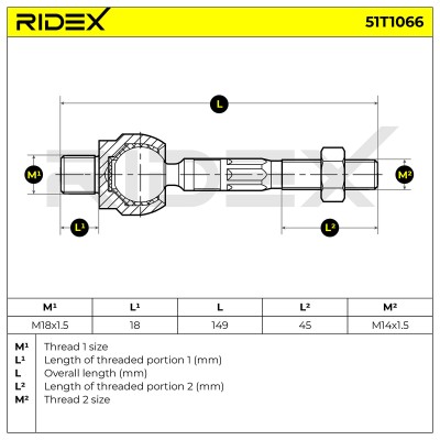 Lenkstange RIDEX 51T1066 51T1066 - foto 5