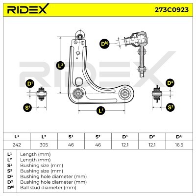 Querlenker RIDEX 273C0923 273C0923 - foto 5