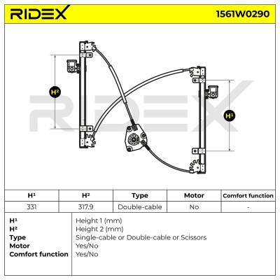 Fensterheber RIDEX 1561W0290 1561W0290 - foto 7