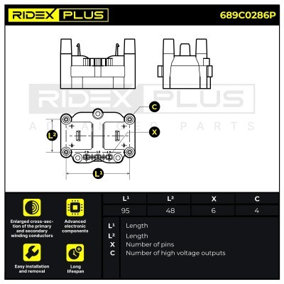 Zündspule RIDEX 689C0286P 689C0286P - foto 2