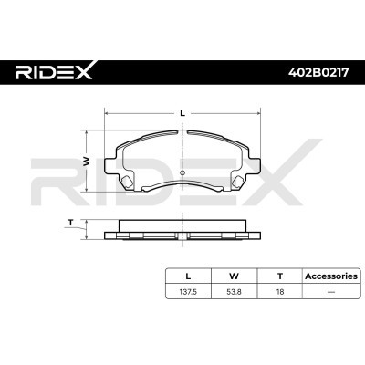Bremsbeläge Satz RIDEX 402B0217 402B0217 - foto 9
