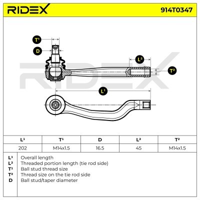 Spurstangenkopf RIDEX 914T0347 914T0347 - foto 5