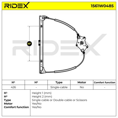 Fensterheber RIDEX 1561W0485 1561W0485 - foto 5