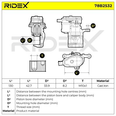 Bremssattel RIDEX 78B2532 78B2532 - foto 8