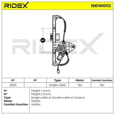 Fensterheber RIDEX 1561W0112 1561W0112 - foto 8