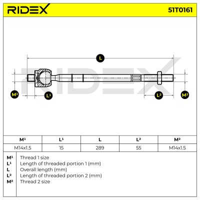 Lenkstange RIDEX 51T0161 51T0161 - foto 6