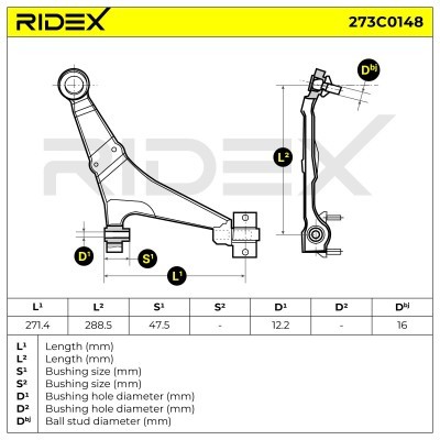 Querlenker RIDEX 273C0148 273C0148 - foto 4