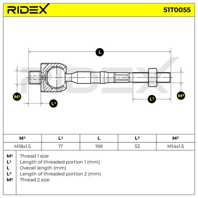 Lenkstange RIDEX 51T0055 51T0055 - foto 7