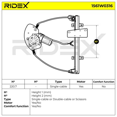 Fensterheber RIDEX 1561W0316 1561W0316 - foto 6