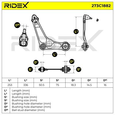 Querlenker RIDEX 273C1882 273C1882 - foto 5