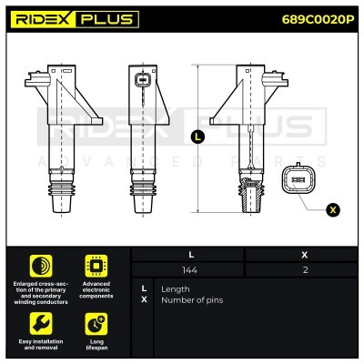 Zündspule RIDEX 689C0020P 689C0020P - foto 8