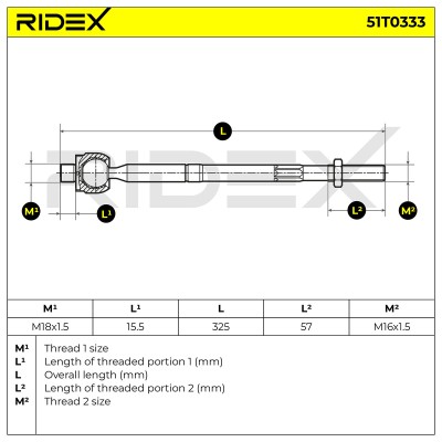Lenkstange RIDEX 51T0333 51T0333 - foto 7
