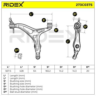 Querlenker RIDEX 273C0375 273C0375 - foto 8