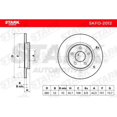 Bremsscheibe Stark SKFO-2012 SKFO-2012 - foto 7