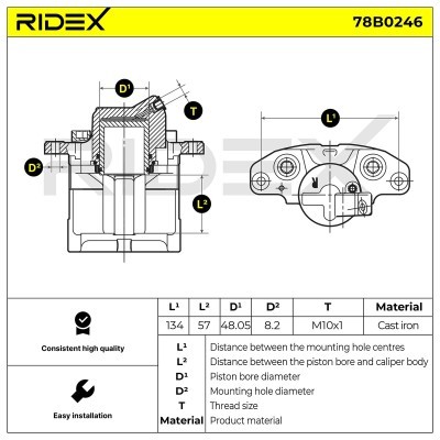 Bremssattel RIDEX 78B0246 78B0246 - foto 4