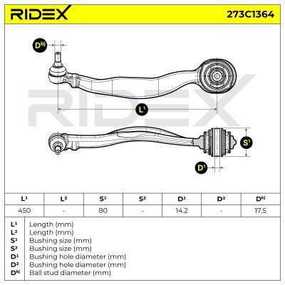 Querlenker RIDEX 273C1364 273C1364 - foto 5