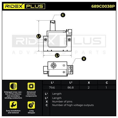 Zündspule RIDEX 689C0038P 689C0038P - foto 11