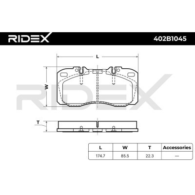 Bremsbeläge Satz RIDEX 402B1045 402B1045 - foto 6
