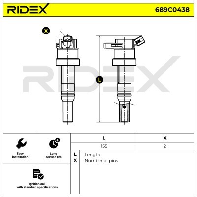 Zündspule RIDEX 689C0438 689C0438 - foto 3