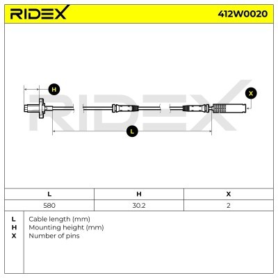 ABS Sensor RIDEX 412W0020 412W0020 - foto 6
