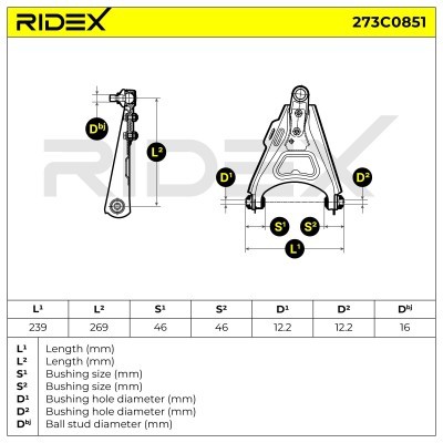 Querlenker RIDEX 273C0851 273C0851 - foto 8