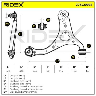 Querlenker RIDEX 273C0995 273C0995 - foto 5