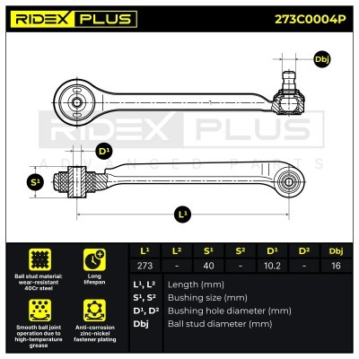 Querlenker RIDEX 273C0004P 273C0004P - foto 7